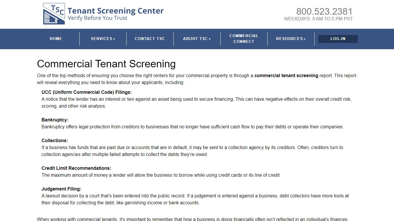 Commercial Tenant Screening | Commercial Tenant Background Check